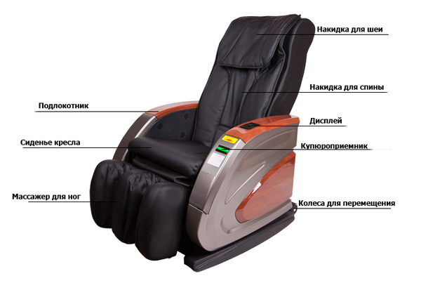 Массажное кресло SENSA VENDING RT-M02A с купюроприемником